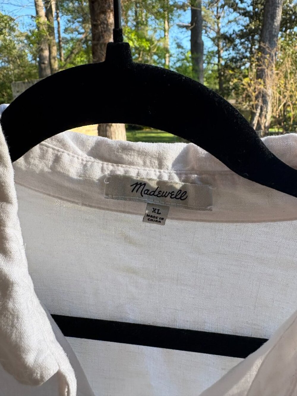 MADEWELL White Linen Short-sleeve Button down top - Picture 2 of 3